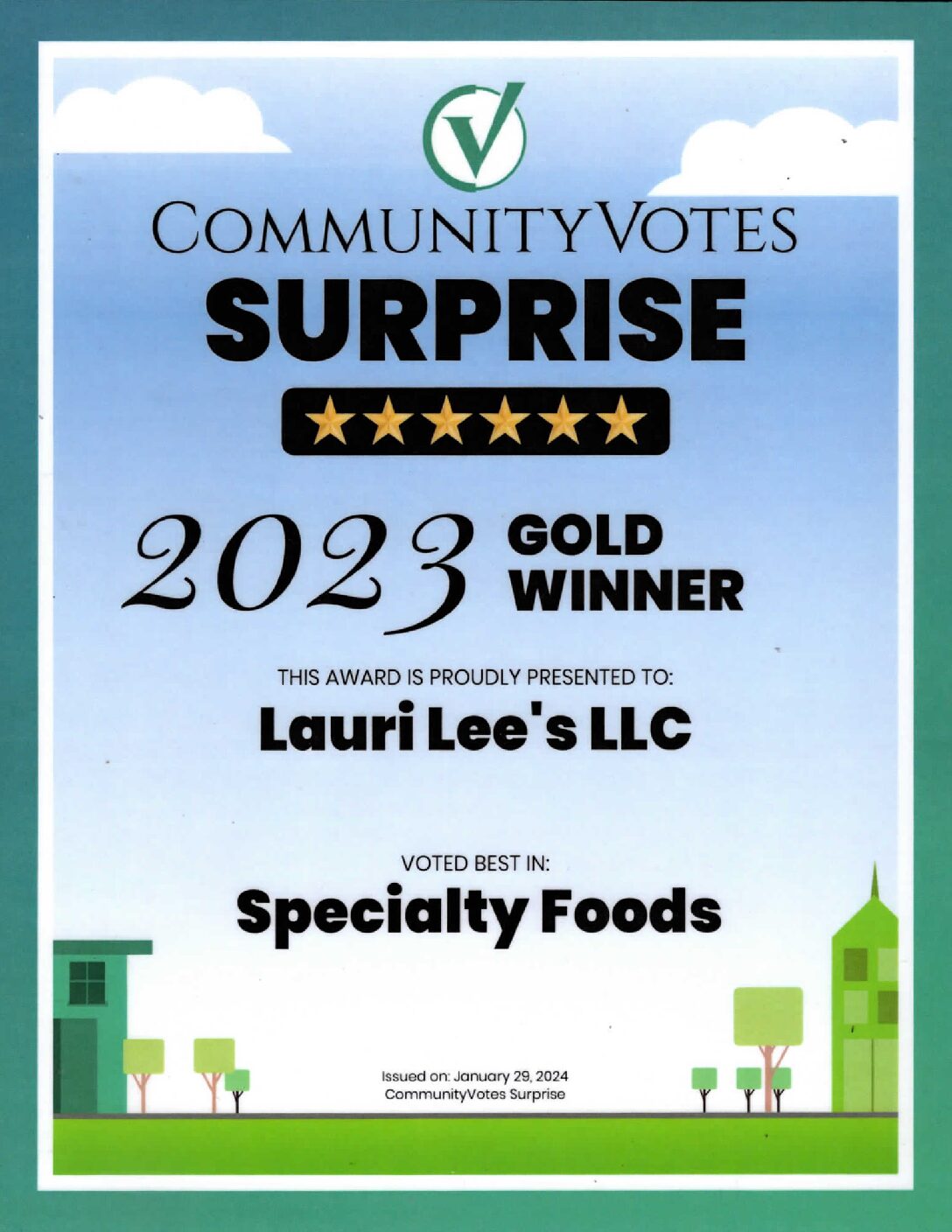 Community Votes Surprise - Specialty Foods