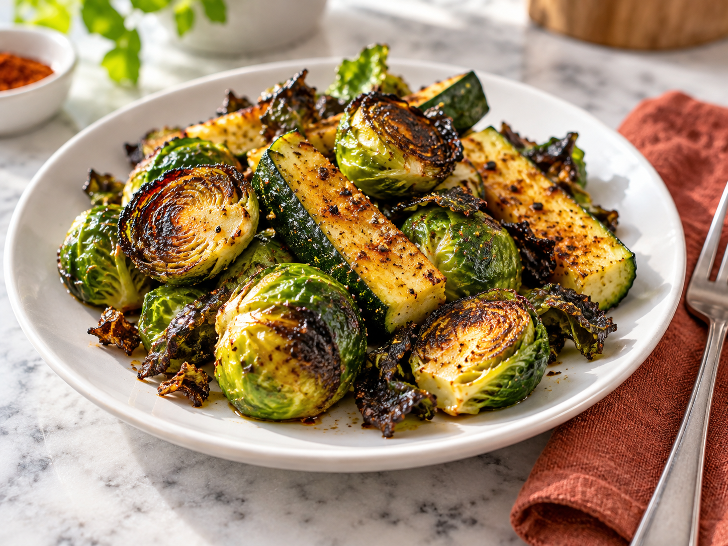 Air Fried Zucchini & Brussel Sprouts